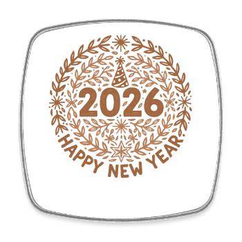 2026 Happy New Year Celebration Party Design - Square fridge magnet - white - Front