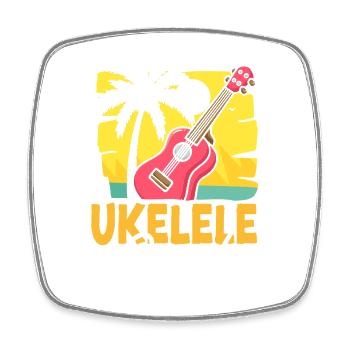 Hawaiian Ukulele Uke Ukulele Girl - Viereckiger Kühlschrankmagnet - Weiß - Vorne