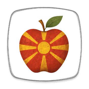 North Macedonia - Square fridge magnet - white - Front