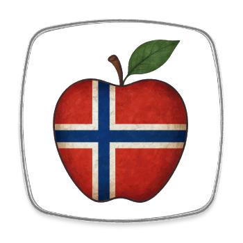 Norwegen - Viereckiger Kühlschrankmagnet - Weiß - Vorne