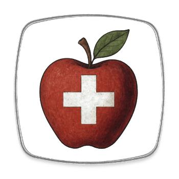 Suisse - Magnet carré - blanc - Devant