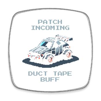 Patch: Duct Tape | RC Cars Humor - Viereckiger Kühlschrankmagnet - Weiß - Vorne