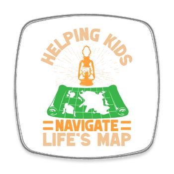 Girl Scout Leader Helping Kids Navigate Scout - Viereckiger Kühlschrankmagnet - Weiß - Vorne