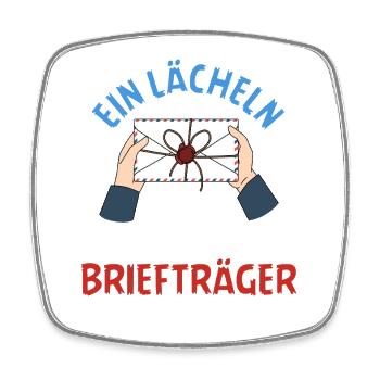 Postboten EIN LÄCHELN FÜR BRIEFTRÄGER LUSTIG - Viereckiger Kühlschrankmagnet - Weiß - Vorne