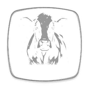Cow Head Silhouette – Strong Farm Design - Square fridge magnet - white - Front
