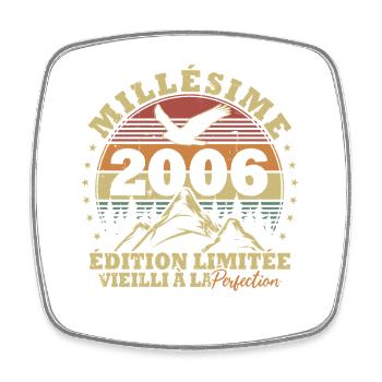 Vintage 2006 Vintage Retro Birthday Gift - Square fridge magnet - white - Front