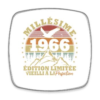 Millésime 1966 Vintage Anniversaire Rétro Cadeau - Magnet carré - blanc - Devant