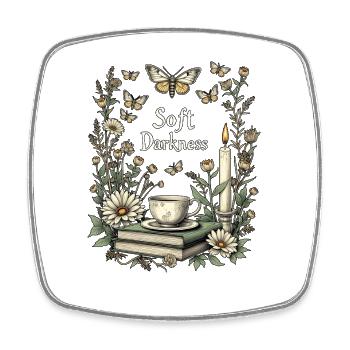 Soft Darkness Dark Cottagecore Witches Tee - Square fridge magnet - white - Front