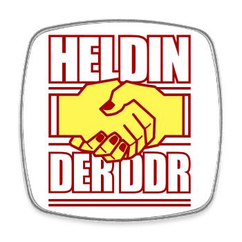 Heldin der DDR (Farben änderbar) - Viereckiger Kühlschrankmagnet - Weiß - Vorne