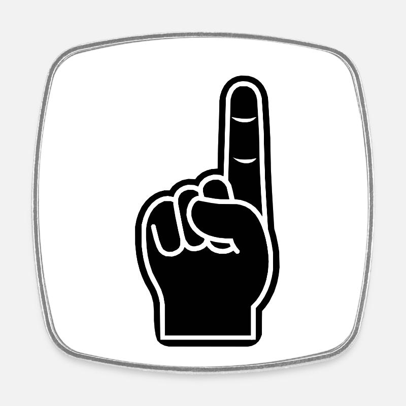 #1 Fan - Square fridge magnet - white