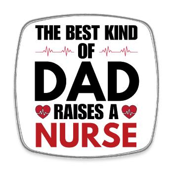 Nurse Dad – Proud Healthcare Hero Father Design - Square fridge magnet - white - Front