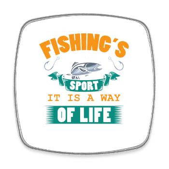 Angler Fischer Angeln Sportfischer - Viereckiger Kühlschrankmagnet - Weiß - Vorne