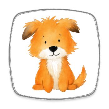 Hundefreund – süße und niedliche Illustration - Viereckiger Kühlschrankmagnet - Weiß - Vorne