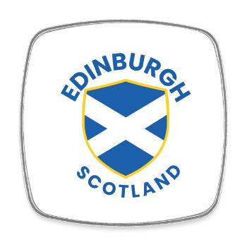 Edinburgh Scotland Wappen - Viereckiger Kühlschrankmagnet - Weiß - Vorne
