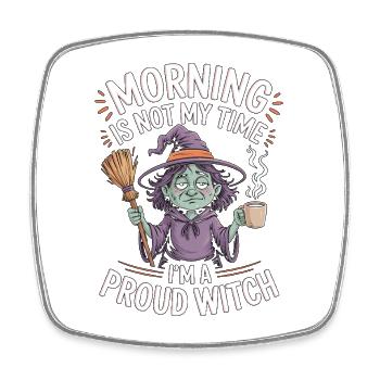 Witchcraft Morning Is Not My Time Rune Symbols - Magnet carré - blanc - Devant
