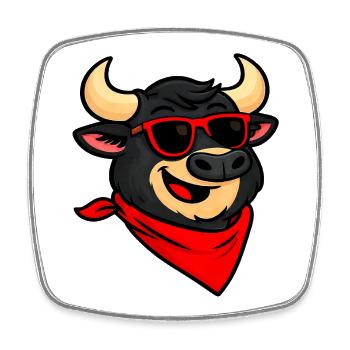 Feria taurus humour - Square fridge magnet - white - Front
