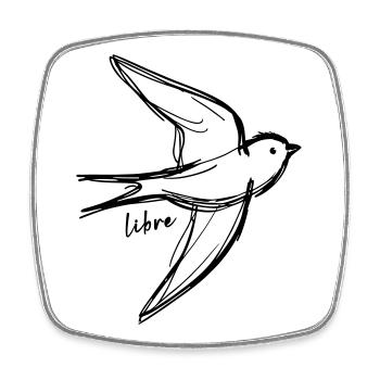 Freier Vogel - Viereckiger Kühlschrankmagnet - Weiß - Vorne