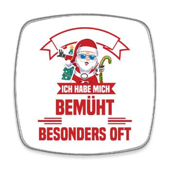 Weihnachtsmann Weihnachtszeit Unartig Weihnachts - Viereckiger Kühlschrankmagnet - Weiß - Vorne