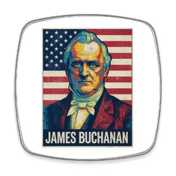James Buchanan Président des États-Unis - Magnet carré - blanc - Devant