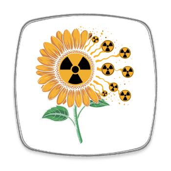 Noyau de rayonnement de tournesol - Magnet carré - blanc - Devant