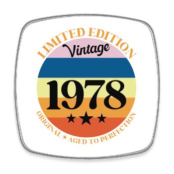 1978 Vintage Geburtstagsgeschenk 78 Geburtstag - Viereckiger Kühlschrankmagnet - Weiß - Vorne