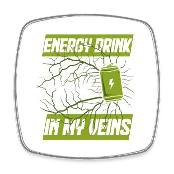 Energy Drink In My Veins - Square fridge magnet - white - Front