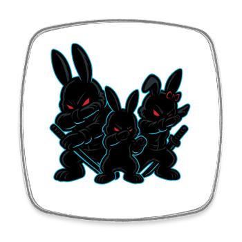 ninja osterhasen dabbing, coole bunny gang - Viereckiger Kühlschrankmagnet - Weiß - Vorne