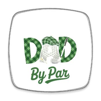 Best Dad By Par Golf Vater - Viereckiger Kühlschrankmagnet - Weiß - Vorne