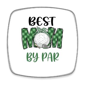 Best Mom by Par Golf Tee - Square fridge magnet - white - Front