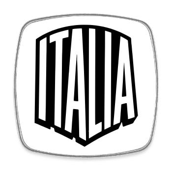 Italia - Italien Aufschrift, Schriftzug  - Viereckiger Kühlschrankmagnet - Weiß - Vorne