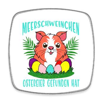 Guinea Pig Easter Eggs Parade - Square fridge magnet - white - Front