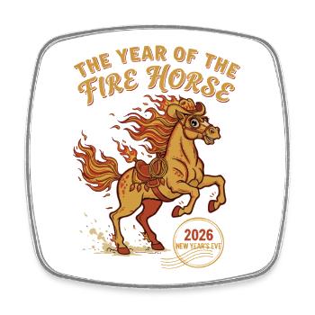 The Year Of The Fire Horse 2026 Celebration - Square fridge magnet - white - Front