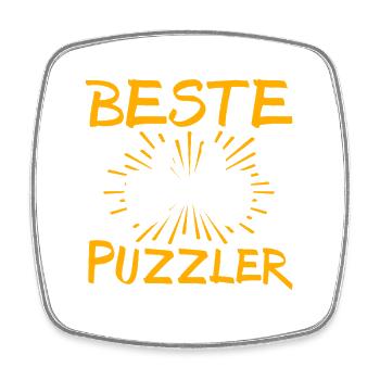 Puzzler Geschenkidee - Viereckiger Kühlschrankmagnet - Weiß - Vorne