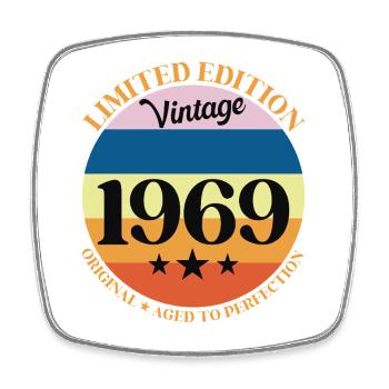 1969 Vintage Birthday Gift 69 Birthday - Square fridge magnet - white - Front