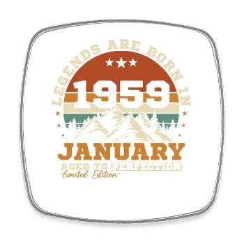 Janvier 1959 Vintage Rétro Cadeau D'anniversaire - Magnet carré - blanc - Devant