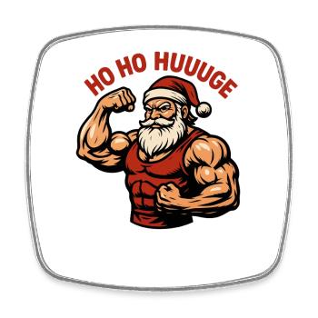 Ho, ho! Huge fun Christmas workout at Fit - Square fridge magnet - white - Front