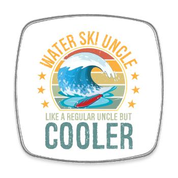 Waterski Uncle Uncle Day Ski Lover Uncle Water Ski - Square fridge magnet - white - Front