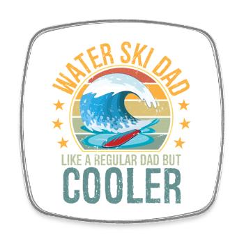 Waterski Dad Fathers Day Ski Lover Dad Water Ski - Viereckiger Kühlschrankmagnet - Weiß - Vorne