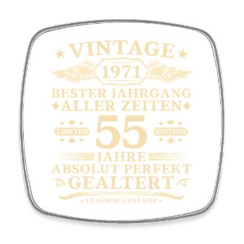 55 Years Perfectly Aged 1971 Vintage - Square fridge magnet - white - Front
