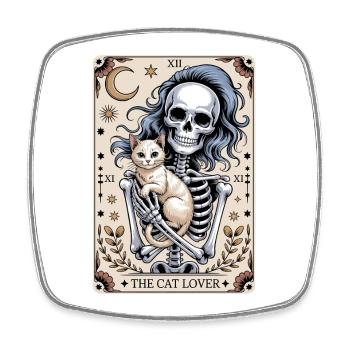 Die Katzenliebhaber-Tarotkarte - Viereckiger Kühlschrankmagnet - Weiß - Vorne