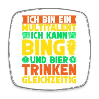 Bingo Game Je suis un multi-talents Bingo en canette et bière - Magnet carré - blanc - Devant