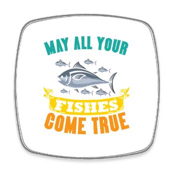 Angler Geschenk Lustig Angeln Fischer Fischen - Viereckiger Kühlschrankmagnet - Weiß - Vorne