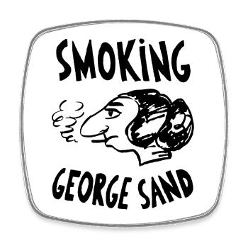 George Sand rauchende Karikatur - Viereckiger Kühlschrankmagnet - Weiß - Vorne