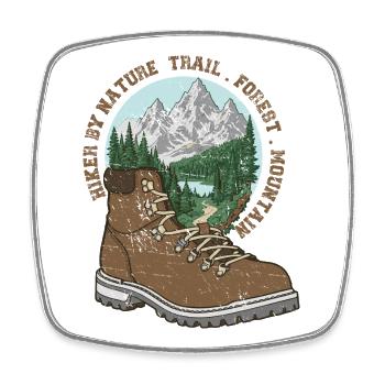 Minimalist Hiker  Design - Magnet carré - blanc - Devant