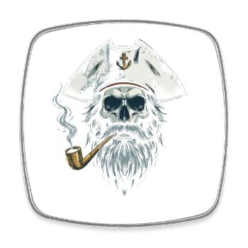 Capitaine Skull Sailor Bateau nautique Sea Lake - Magnet carré - blanc - Devant