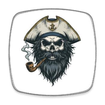 Capitaine Skull Sailor Bateau nautique Sea Lake - Magnet carré - blanc - Devant