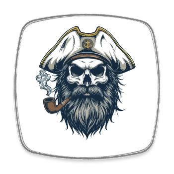 Capitaine Skull Sailor Bateau nautique Sea Lake - Magnet carré - blanc - Devant