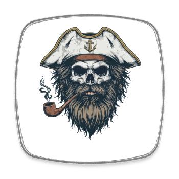 Capitaine Skull Sailor Bateau nautique Sea Lake - Magnet carré - blanc - Devant