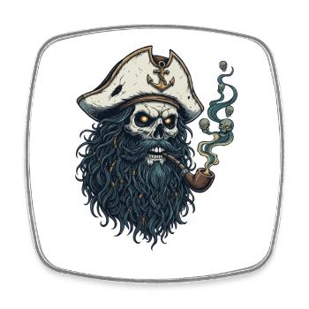Capitaine Skull Sailor Bateau nautique Sea Lake - Magnet carré - blanc - Devant
