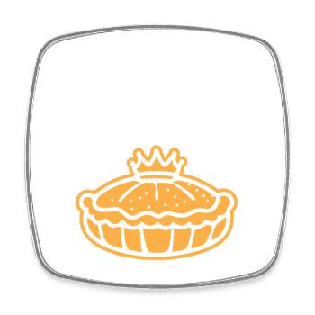 Humour galette des rois - Magnet carré - blanc - Devant